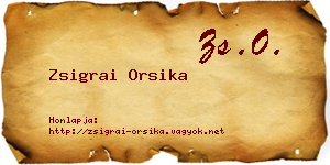 Zsigrai Orsika névjegykártya