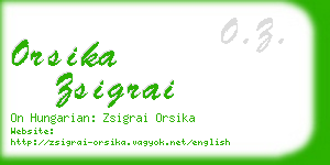 orsika zsigrai business card